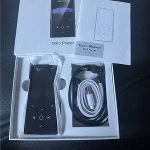 Black MP3 Player with Earphones